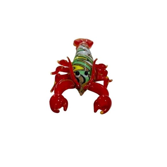 Stained Glass Blown Lobster Red Multicolor 3.75" - Picture 4 of 6